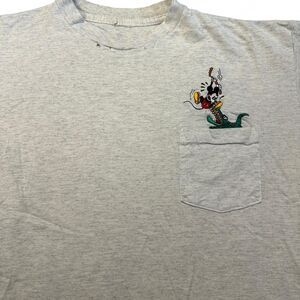 VTG L 80s 90s Mickey Mouse Peter Pan Disney Embroidered Pocket Art Graphic shirt